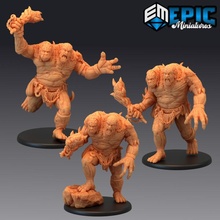 ettin ancestor set ancient headed ogre cave encounter toys & games fantasy medieval monster rpg warhammer enemy tabletop dungeon dnd pathfinder npc pre-supported supported pre 3d print model - Mito3D