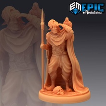 fir bholg scouting giant kin firbolg scout toys & games falcon fantasy medieval monster rpg spear warhammer enemy tabletop dungeon dnd pathfinder npc pre-supported supported pre 3d print model - Mito3D