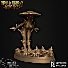 oodbloom fungal-nymph toys & games fantasy horror nymph scifi mushroom tabletop dnd pathfinder myconid dryad ttrpg eldritch monstergirl battleyakminiatures 3d print model - Mito3D