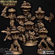 fungaren sporrior pack toys & games fantasy horror scifi mushroom tabletop dnd pathfinder myconid ttrpg eldritch battleyakminiatures 3d print model - Mito3D