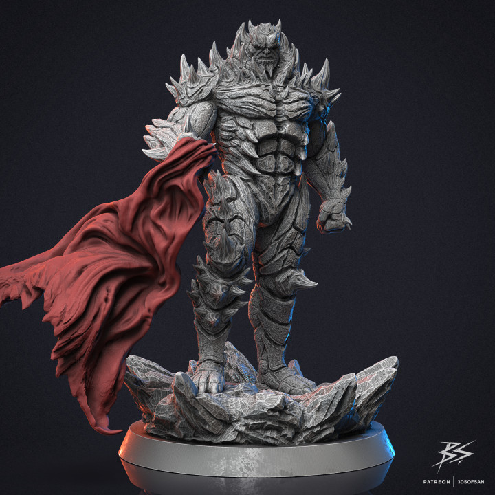 demon abomination pre-supported 120mm toys & games monster superhero dc superman collectibles stonegiant doomsday 3dsofsan magmaelement stoneelement 3D print model - Mito3D