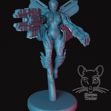 cetra p 17 juguetes juegos fantasía combatiente sci fi martillo guerra mujer skaven 3d print model - Mito3D