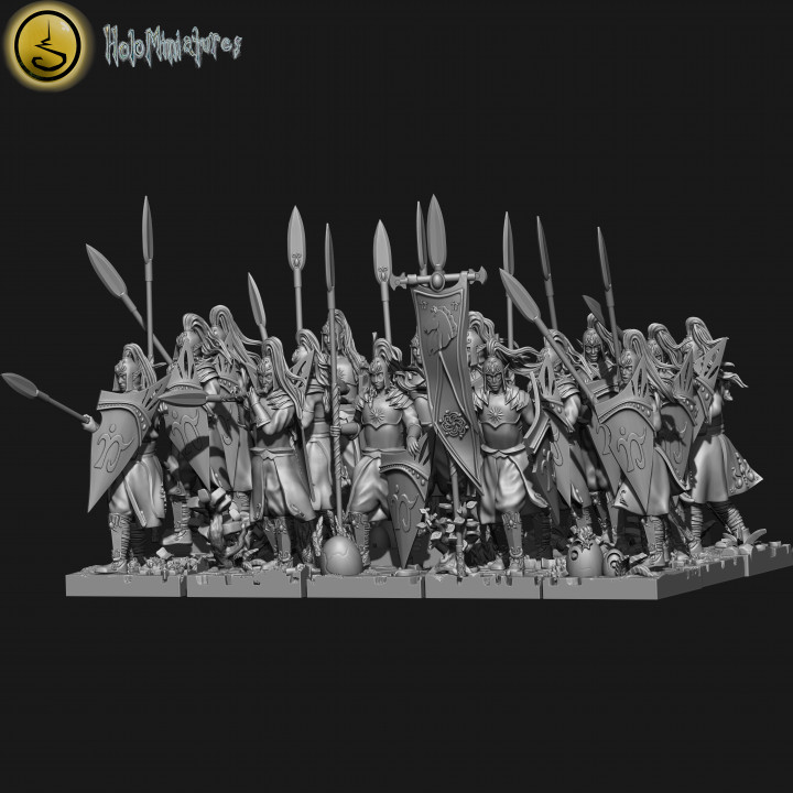 highborn elves spearmen sea guard unit toys & games elf spear high elven 9thage seaguard 3D print model - Mito3D