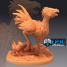 terror pájaro corriendo grande plumado raptor antiguo gigante pollo juguetes juegos polluelo fantasía medieval monstruo rpg martillo guerra enemigo mesa 3d print model - Mito3D