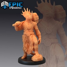 dinosaur tribe hammer warrior primitive humanoid triceratops toys & games ancient dino fantasy medieval monster rpg warhammer enemy tabletop dungeon dnd pathfinder npc pre-supported supported pre 3d print model - Mito3D