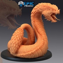 basilisk adult petrifying giant snake magical ancient serpent toys & games fantasy medieval monster rpg stone warhammer enemy tabletop dungeon dnd pathfinder npc pre-supported supported pre 3d print model - Mito3D