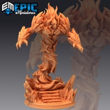 fire elemental prime ancient giant inferno flame element primordial toys & games classic fantasy medieval monster rpg warhammer enemy tabletop dungeon dnd pathfinder npc pre-supported supported pre 3d print model - Mito3D