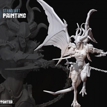 bloody mistress toys & games demon battle boss fantasy female hell sexy warhammer wings evil tabletop wargame chaos khorne dager whip demoniac 3d print model - Mito3D