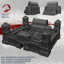 dark realms arkenfel - barracks toys & games building fantasy terrain warhammer castle frostgrave 3d print model - Mito3D