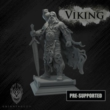 viking jarl - presupported figurine toys & games print barbarian dragons dungeons king knight owl pirate sword celtic miniature lord dungeonsanddragons 5e pre-supported supported lordoftheprint 3d print model - Mito3D