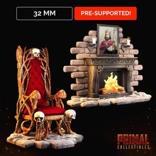 fireplace throne - masters dungeons quest toys & games classic dragons epic fantasy hero retro rpg war warrior miniature enemy paint boardgame roleplaying oldschool wargame retrogame tabletopgame classicgame 3d print model - Mito3D