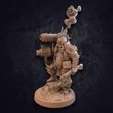 nuranok dwarf - presupportred toys & games axe dragon dungeons fantasy gun helmet man rpg smoke character beard male cannon trappers tabletop armored lodge dragonstriker 3d print model - Mito3D