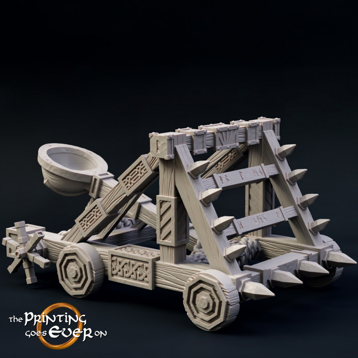 enano catapulta presupuesto juguetes juegos fantasía máquina mini juego guerra martillo miniatura lotr balista mesa cerco 28mm dnd trebuchet frostgrave escaramuza 5e 3D print model - Mito3D