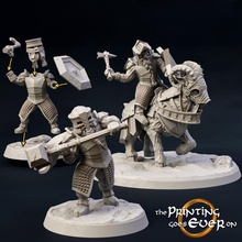modular dwarven tunnel defenders - foot mounted presupported toys & games armor fantasy fighter figure mini wargaming warhammer warrior customizable miniature lotr dwarf tabletop 28mm dnd bits frostgrave skirmish elements 5e pre-supported statblock 3d print model - Mito3D