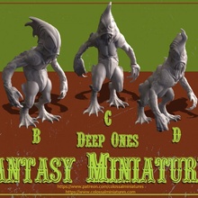 fantasy series 12 bundle 5 deep minis - pre-supported toys & games 3d print model - Mito3D
