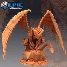 steel forged dragon huge draconic construct flying destroyer machine toys & games fantasy medieval monster rpg warhammer enemy tabletop dungeon dnd pathfinder npc pre-supported supported pre 3d print model - Mito3D