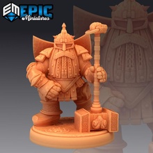 steel dwarf dwarven iron construct steam machine gnome hammer toys & games fantasy medieval monster rpg warhammer enemy tabletop dungeon dnd pathfinder npc pre-supported supported pre 3d print model - Mito3D