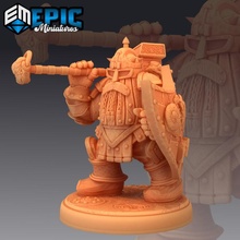 steel dwarf shield dwarven iron construct steam machine gnome hammer toys & games fantasy monster rpg warhammer enemy tabletop dungeon dnd pathfinder npc pre-supported supported pre 3d print model - Mito3D