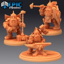 steel dwarf set dwarven iron construct steam machine gnome hammer toys & games fantasy medieval monster rpg warhammer enemy tabletop dungeon dnd pathfinder npc pre-supported supported pre 3d print model - Mito3D