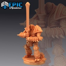 war construct juggernaut sword steel forged steam machine toys & games fantasy medieval monster rpg warhammer enemy tabletop dungeon dnd pathfinder npc warforged pre-supported supported pre 3d print model - Mito3D