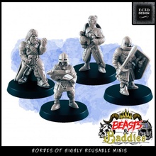 support-free town guard beasts baddies toys & games fantasy support-free supportless guards baddies 3d print model - Mito3D