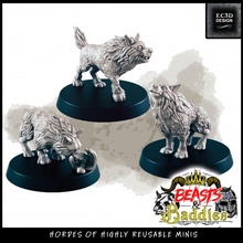 support-free wolves beasts baddies toys & games fantasy wolves beasts 3d print model - Mito3D