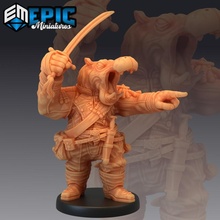 hippo soldier commander hippofolk warrior hippopotamus army toys & games fantasy medieval monster rpg sword warhammer enemy tabletop dungeon dnd pathfinder npc giff pre-supported supported pre 3d print model - Mito3D