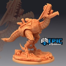 iron drake tank gamma mechanical raptor construct beast toys & games dragon fantasy medieval monster rpg warhammer enemy tabletop dungeon dnd pathfinder npc pre-supported supported pre 3d print model - Mito3D