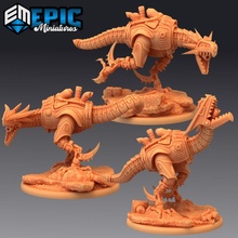 iron drake tank set mechanical raptor construct beast toys & games dragon fantasy medieval monster rpg warhammer enemy tabletop dungeon dnd pathfinder npc pre-supported supported pre 3d print model - Mito3D