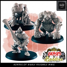 support-free golems beasts baddies toys & games beast fantasy golem support-free supportless baddie 3d print model - Mito3D