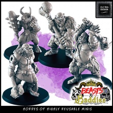 support-free trolls minotaur cyclops beasts baddies toys & games beast fantasy troll supportless baddie 3d print model - Mito3D