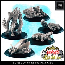 support-free aquatic baddies beasts baddies toys & games animals fantasy support-free troll supportless crab croc orca baddie beat eel 3d print model - Mito3D