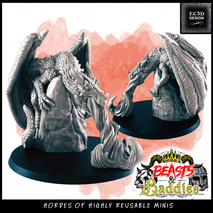 support-free young dragon beasts baddies toys & games fantasy supportless 3D print model - Mito3D