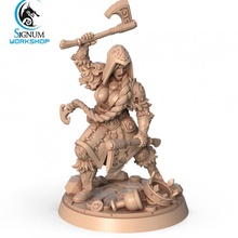root cold heart store axe dungeons fantasy female lady mini miniatures viking warrior tabletop scandinavian nordic ttrpg presupported signum 3d print model - Mito3D