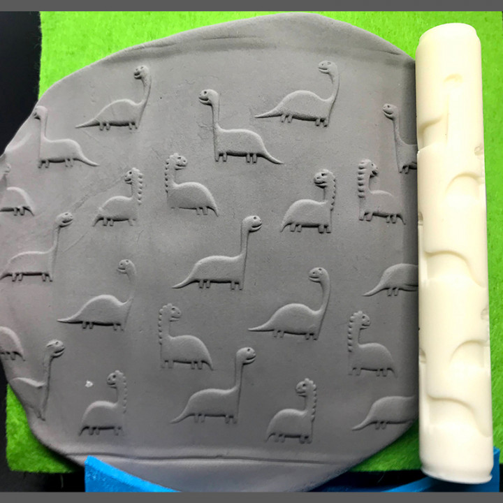 texture roller - dinosaurs dino store cutter kids support support-free cosplay sla resin diorama foam clay playdough 3D print model - Mito3D