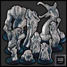 support-free mind horror creatures minions store fantasy monster supportless dnd illithid mindflayer 3d print model - Mito3D