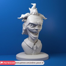 Käfersaft Büste Ventilator Kunst frei Spiel Kopf Held Joker Wunder Skulptur 32mm Büsten 3d print model - Mito3D