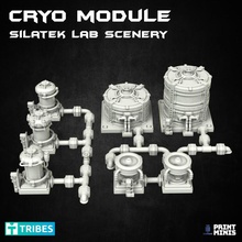 cryo chambers - evil lab scenery module outbreak collection toys & games sci-fi science terrain experiment tabletop laboratory pipes chamber vat scatter scenic 3d print model - Mito3D