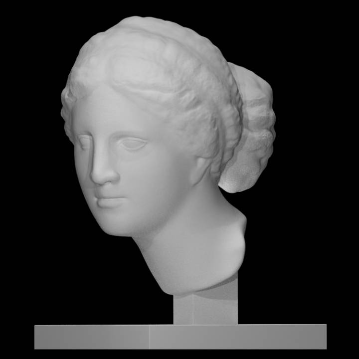 female head modeled aphrodite cnidus louvre paris scan 3D print model - Mito3D