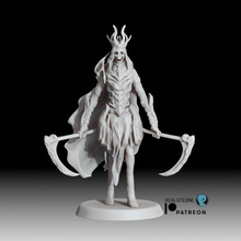 free reaper lady toys & games undead warhammer painting sculpt resin tabletop scythe skeletal dnd frostgrave armored proxy nightbringer 3d print model - Mito3D