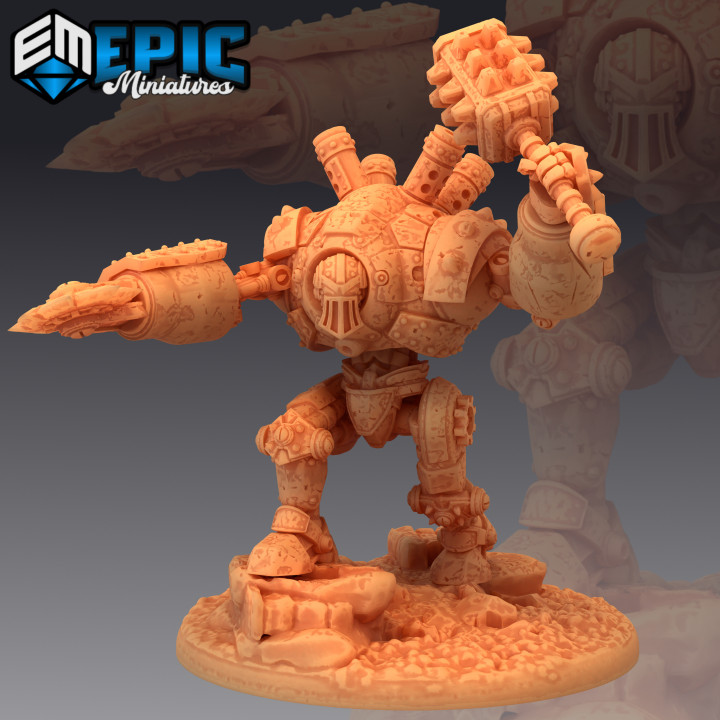 savaş zırh elektrikli testere çekiç mekanik inşa etmek buhar robot oyuncaklar oyunlar Zincir fantezi Ortaçağa ait canavar rpg Warhammer sla 3D print model - Mito3D