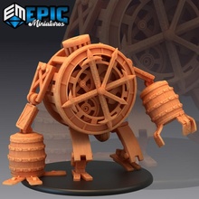 clock golem huge time construct machine guard decoration toys & games fantasy medieval monster rpg warhammer sla enemy tabletop dungeon dnd pathfinder npc pre-supported supported pre 3d print model - Mito3D