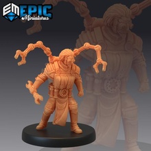 artificer baldrick mecha claws steampunk mechanic construct inventor adventurous scientist toys & games fantasy medieval monster rpg warhammer sla enemy tabletop dungeon dnd pathfinder npc pre-supported supported pre 3d print model - Mito3D