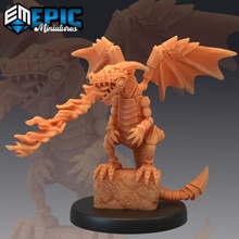 dragon whelp construct attacking mechanical fire drake steampunk guard wyrmling toys & games fantasy medieval monster rpg warhammer sla enemy tabletop dungeon dnd pathfinder npc pre-supported supported pre 3d print model - Mito3D