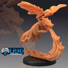 dragon whelp construct flying mechanical fire drake steampunk guard wyrmling toys & games fantasy medieval monster rpg warhammer sla enemy tabletop dungeon dnd pathfinder npc pre-supported supported pre 3d print model - Mito3D