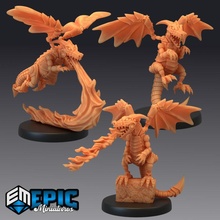 dragon whelp construct set mechanical fire drake steampunk guard wyrmling toys & games fantasy medieval monster rpg warhammer sla enemy tabletop dungeon dnd pathfinder npc pre-supported supported pre 3d print model - Mito3D