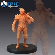 lord hamilton rifle steampunk adventurer construct inventor & mechanic toys games fantasy medieval monster rpg warhammer sla enemy tabletop dungeon dnd pathfinder npc pre-supported supported pre 3d print model - Mito3D