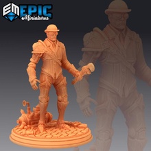 lord hamilton repairing steampunk adventurer construct inventor & mechanic toys games fantasy medieval monster rpg warhammer sla enemy tabletop dungeon dnd pathfinder npc pre-supported supported pre 3d print model - Mito3D