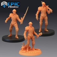 lord hamilton set steampunk adventurer construct inventor & mechanic toys games fantasy medieval monster rpg warhammer sla enemy tabletop dungeon dnd pathfinder npc pre-supported supported pre 3d print model - Mito3D