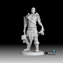 free reaper hammer toys & games barbarian skull undead warhammer character goliath frostgrave masked 3d print model - Mito3D